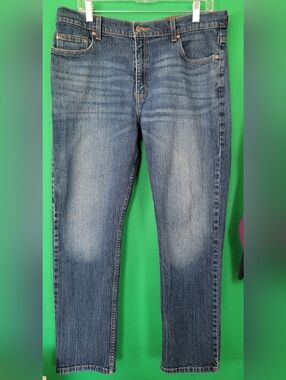 Classic Mens Blue Denim Jeans 36x30 Straight Fit George